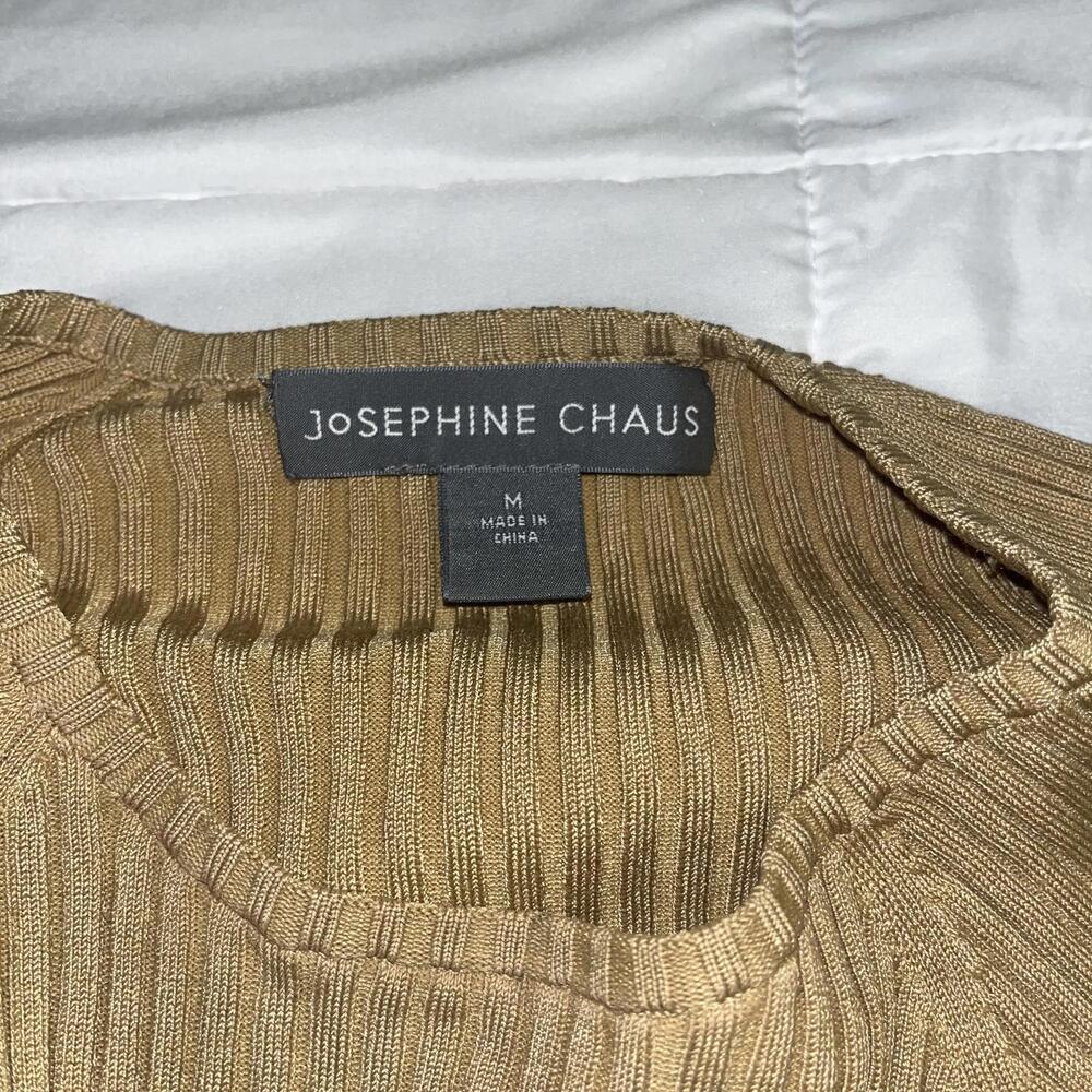 Josephine Chaus Women's Medium ribbed Knit Sweater 72% Silk Blend Button Details - Picture 6 of 8